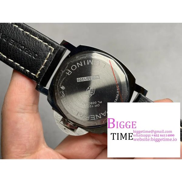 PAM1084 Luminor 44mm HWF 1:1 Best Edition Black Dial on Black Leather Strap A6497 - Image 6