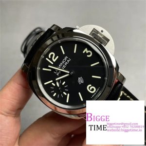 PAM1084 Luminor 44mm HWF 1:1 Best Edition Black Dial on Black Leather Strap A6497