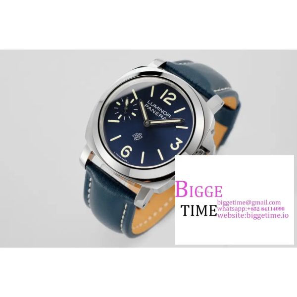 PAM1085 HWF 1:1 Logo Blu Mare Best Edition on Blue Leather Strap A6497 - Image 3