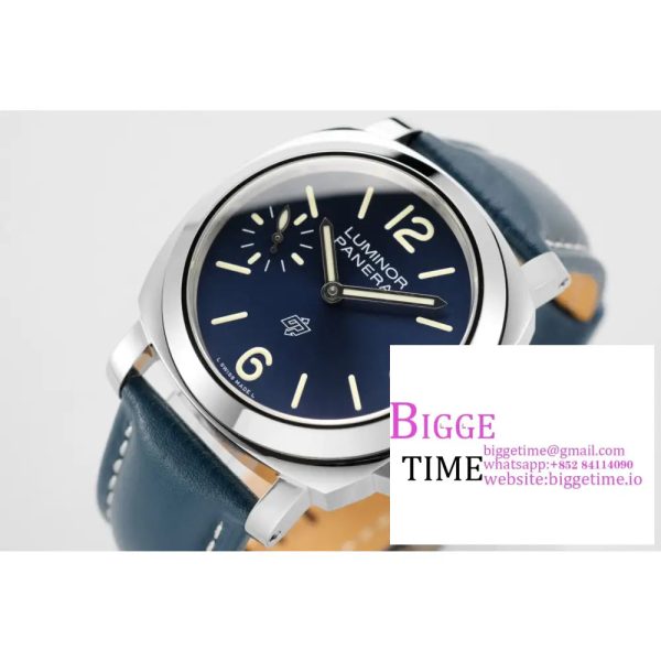 PAM1085 HWF 1:1 Logo Blu Mare Best Edition on Blue Leather Strap A6497 - Image 2