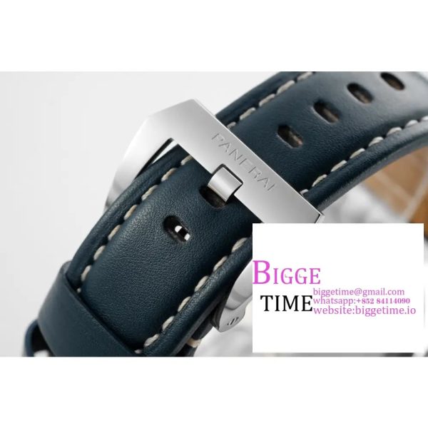 PAM1085 HWF 1:1 Logo Blu Mare Best Edition on Blue Leather Strap A6497 - Image 8
