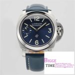 PAM1085 HWF 1:1 Logo Blu Mare Best Edition on Blue Leather Strap A6497