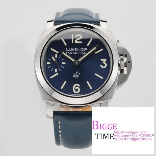 PAM1085 HWF 1:1 Logo Blu Mare Best Edition on Blue Leather Strap A6497