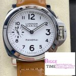 PAM113 Luminor Marina SS HWF 1:1 Best Edition White Dial on Brown Leather Strap A6497