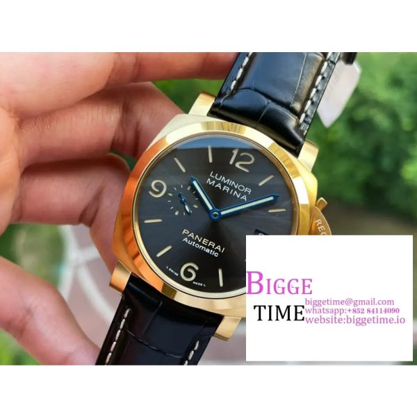 PAM115 44mm Luminor YG Grey Dial Black Leather Strap VSF P9010 - Image 2
