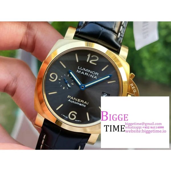 PAM115 44mm Luminor YG Grey Dial Black Leather Strap VSF P9010 - Image 4