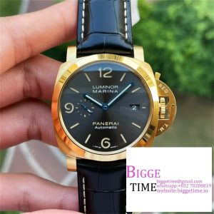 PAM115 44mm Luminor YG Grey Dial Black Leather Strap VSF P9010