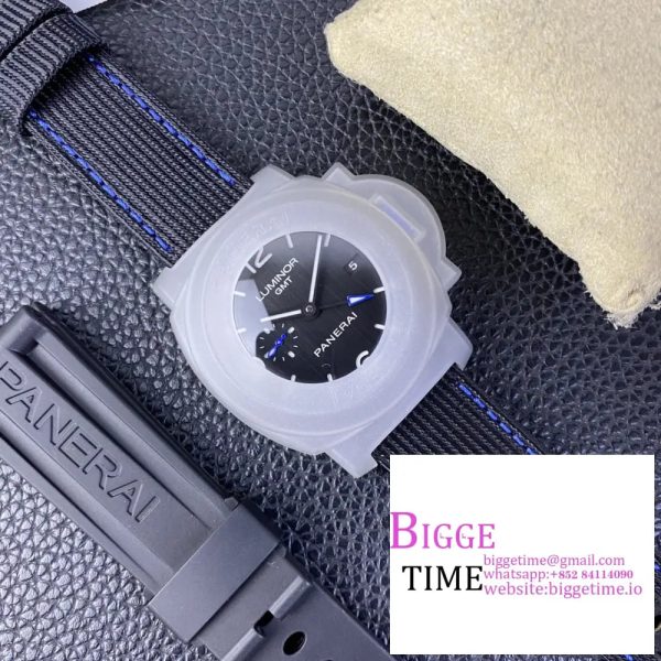 PAM1176 Ceramic Bucherer BLUE VSF 1:1 Black Dial On Blue Textile Strap P.9011 - Image 8