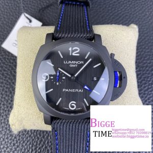 PAM1176 Ceramic Bucherer BLUE VSF 1:1 Black Dial On Blue Textile Strap P.9011