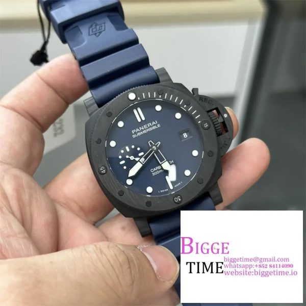 PAM1232 W Carbotech VSF 1:1 Best Edition Blue Dial on Blue Rubber Strap P900 - Image 2