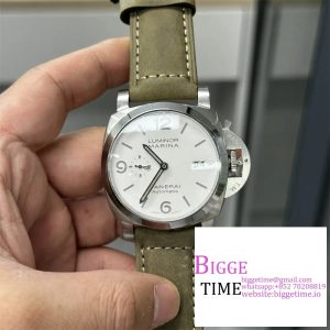 PAM1314 47mm Luminor White Dial Brown Leather Strap VSF P9000