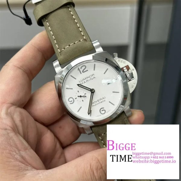 PAM1314 47mm Luminor White Dial Brown Leather Strap VSF P9000 - Image 3
