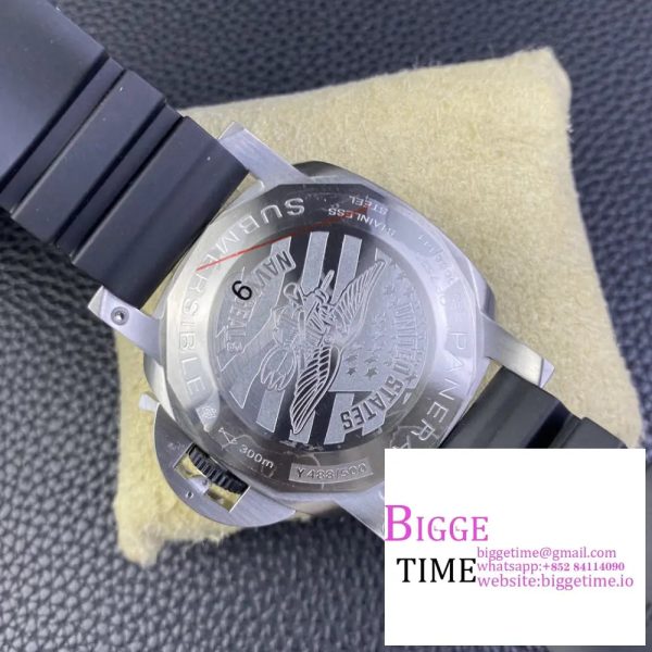 PAM1323 Y GMT VSF 1:1 Best Edition Dark Gray Dial on Black Rubber Strap P9011 - Image 9