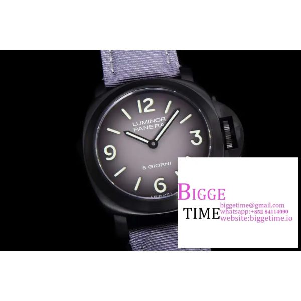 PAM2121 Geneve Boutique DLC Coated Titanium HWF 1:1 Best Edition Black Dial on Black Nylon Strap A6497 - Image 4