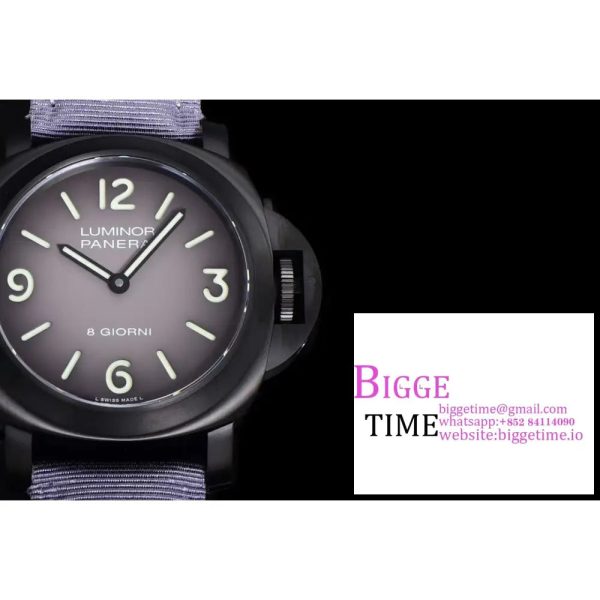 PAM2121 Geneve Boutique DLC Coated Titanium HWF 1:1 Best Edition Black Dial on Black Nylon Strap A6497 - Image 3