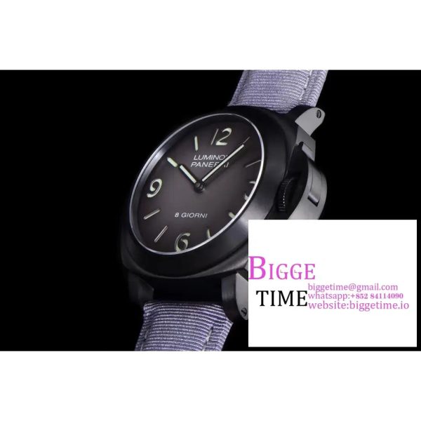 PAM2121 Geneve Boutique DLC Coated Titanium HWF 1:1 Best Edition Black Dial on Black Nylon Strap A6497 - Image 6