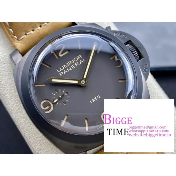 PAM375 N V6F 1:1 Best Edition Black Dial on Brown Asso Strap P3000 - Image 3