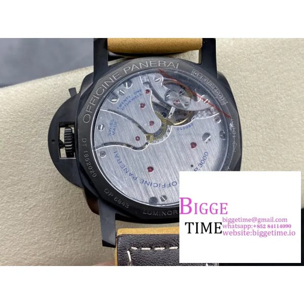 PAM375 N V6F 1:1 Best Edition Black Dial on Brown Asso Strap P3000 - Image 9