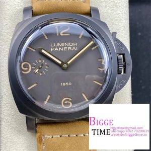 PAM375 N V6F 1:1 Best Edition Black Dial on Brown Asso Strap P3000