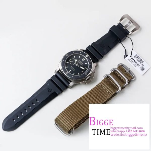 PAM389 O VSF 1:1 Best Edition on Black Rubber Strap P.9000  V2 - Image 5