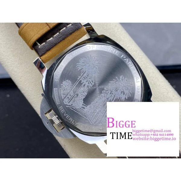 PAM416 44mm Luminor Black Dial Brown Leather Strap HWF 6497 - Image 9