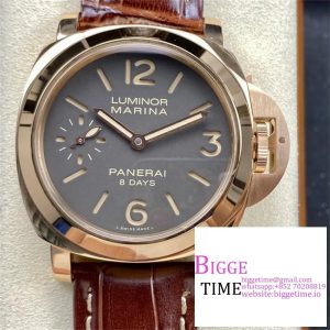 PAM511 Luminor Marina 44mm HWF 1:1 Best Edition Brown Dial on Brown Leather Strap A6497