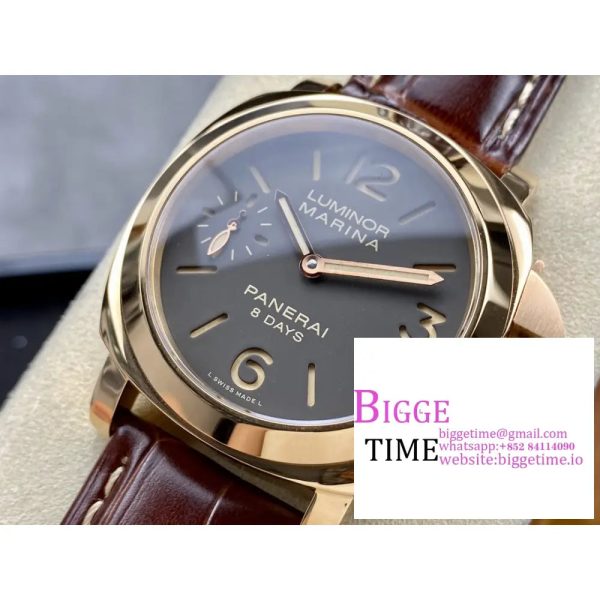 PAM511 Luminor Marina 44mm HWF 1:1 Best Edition Brown Dial on Brown Leather Strap A6497 - Image 2