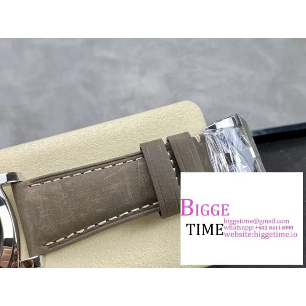 PAM605 Luminor 47mm HWF 1:1 Best Edition Black Dial on Gray Leather Strap A6497 - Image 5