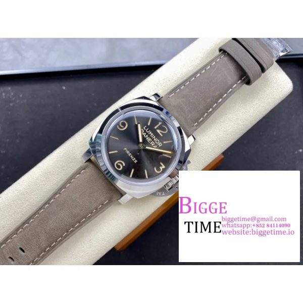 PAM605 Luminor 47mm HWF 1:1 Best Edition Black Dial on Gray Leather Strap A6497 - Image 4