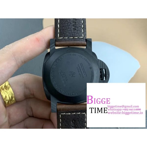 PAM661 Carbotech VSF 1:1 Best Edition on Brown Leather Strap P.9010 - Image 9