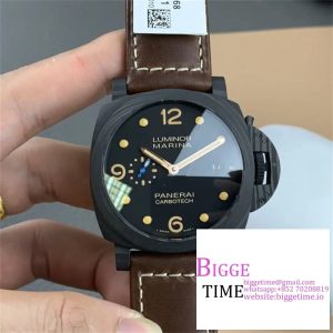 PAM661 Carbotech VSF 1:1 Best Edition on Brown Leather Strap P.9010
