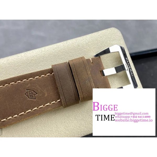 PAM663 47mm Luminor Grey Dial Brown Leather Strap HWF P3000 - Image 6