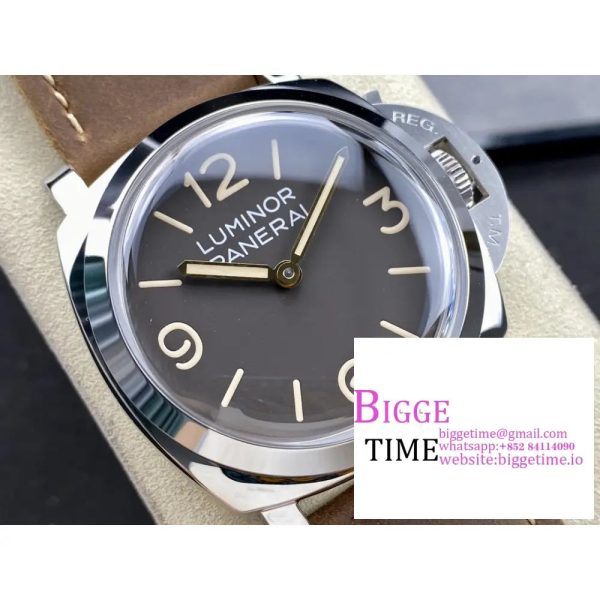 PAM663 47mm Luminor Grey Dial Brown Leather Strap HWF P3000 - Image 4