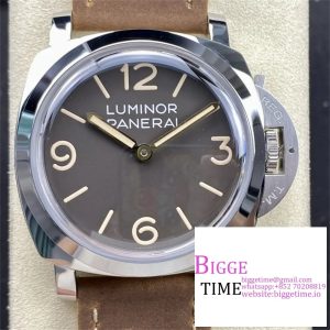PAM663 47mm Luminor Grey Dial Brown Leather Strap HWF P3000