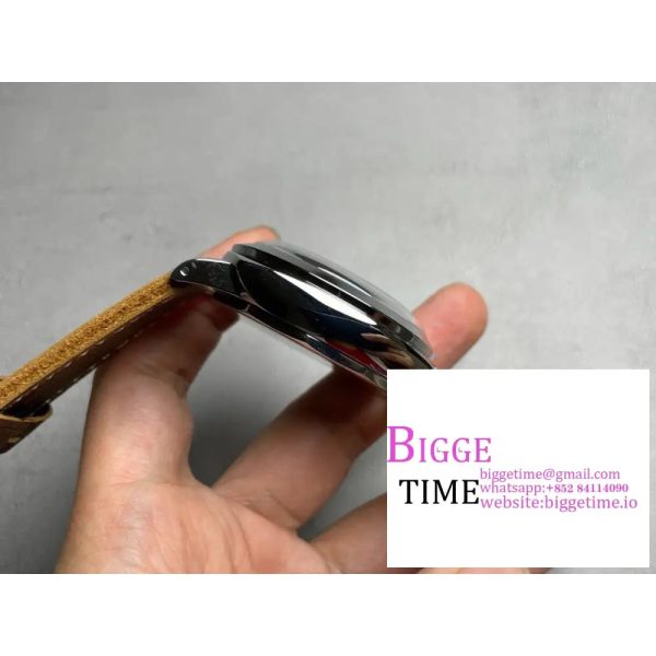 PAM673 Luminor Marina 47mm HWF 1:1 Best Edition Black Dial on Brown Leather Strap A6497 - Image 5