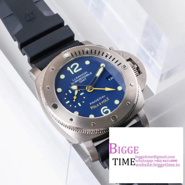 PAM719 S Titanium "Pole2Pole " VSF 1:1 Best Edition on Black Rubber Strap P.9001 - Image 3