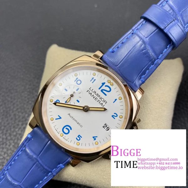 PAM756 Luminor Due VSF Best Edition White Dial on Blue Leather Strap AXXXIV - Image 2