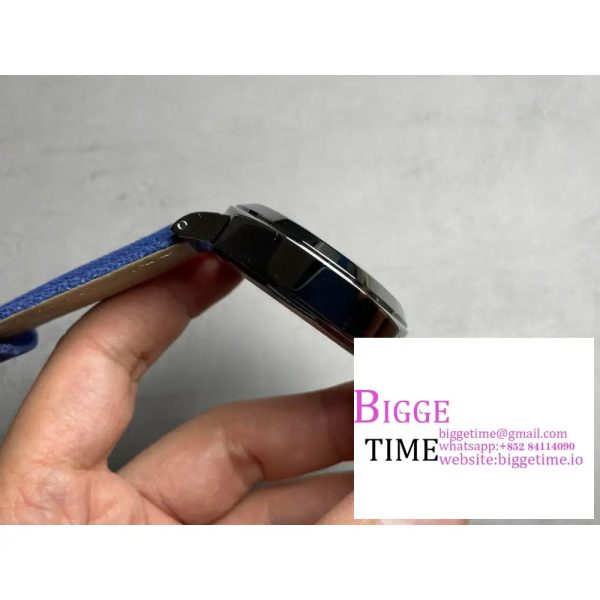 PAM777  Luminor Marina 44mm HWF 1:1 Best Edition Black Dial on Blue Leather Strap A6497 - Image 2