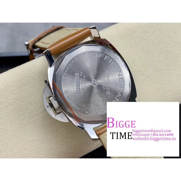 PAM778 W HWF 1:1 Best Edition White Dial on Brown Leather Strap A6497 - Image 9
