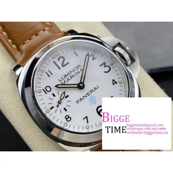 PAM778 W HWF 1:1 Best Edition White Dial on Brown Leather Strap A6497 - Image 2