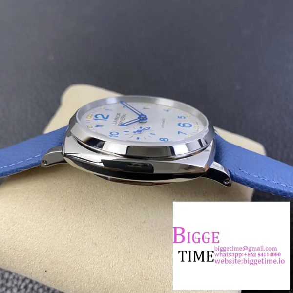 PAM906 Luminor Due VSF Best Edition White Dial on Blue Leather Strap AXXXIV - Image 7