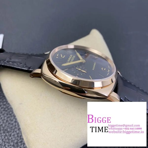 PAM908 "福" Luminor Due VSF Best Edition Black Dial on Black Leather Strap AXXXIV - Image 4