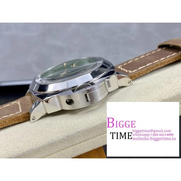PAM911 Luminor Marina 44mm HWF 1:1 Best Edition Green Dial on Brown Tan Calf Leather Strap A6497 - Image 5
