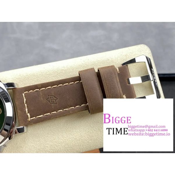 PAM911 Luminor Marina 44mm HWF 1:1 Best Edition Green Dial on Brown Tan Calf Leather Strap A6497 - Image 6