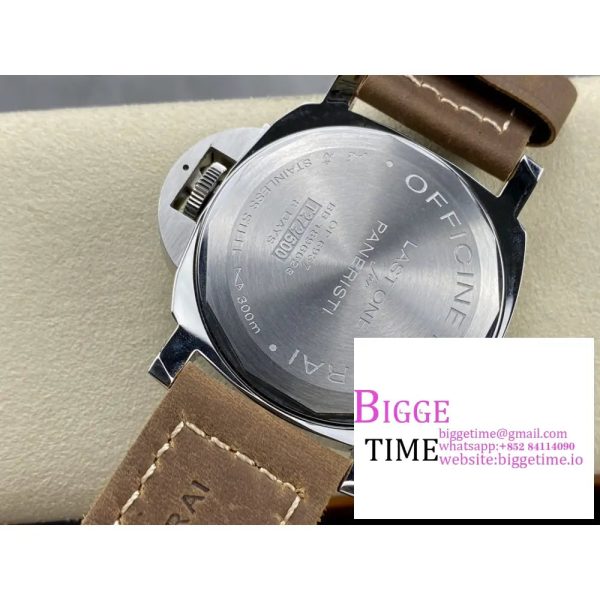 PAM911 Luminor Marina 44mm HWF 1:1 Best Edition Green Dial on Brown Tan Calf Leather Strap A6497 - Image 9