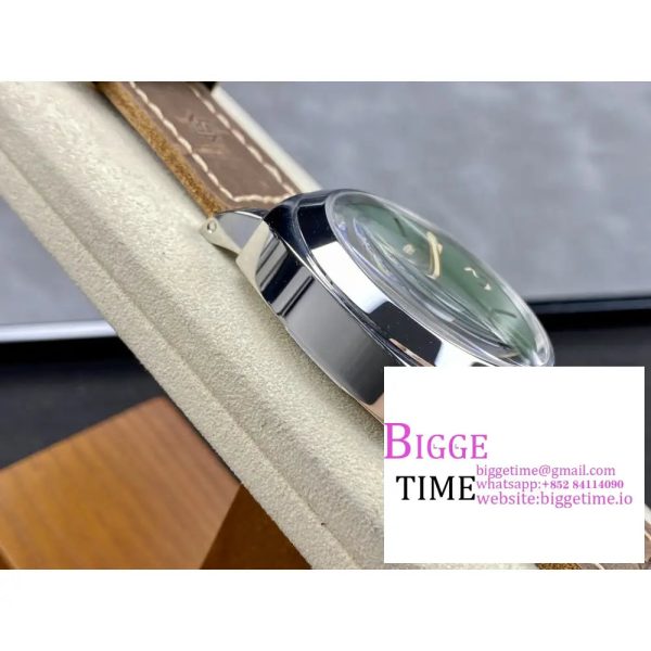 PAM911 Luminor Marina 44mm HWF 1:1 Best Edition Green Dial on Brown Tan Calf Leather Strap A6497 - Image 4