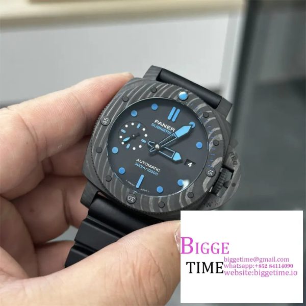 PAM960 Carbotech 42mm VSF Best Edition Black Dial Blue Markers on Rubber Strap P.9010 - Image 2