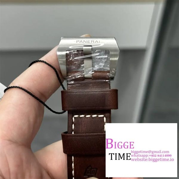 PAM968 V Bronzo VSF 1:1 Best Edition Brown Ceramic Bezel and Dial on Brown Calfskin Strap P.9010 - Image 5