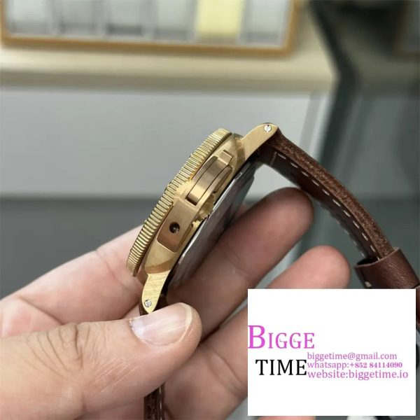PAM968 V Bronzo VSF 1:1 Best Edition Brown Ceramic Bezel and Dial on Brown Calfskin Strap P.9010 - Image 6