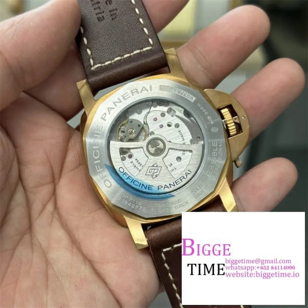 PAM968 V Bronzo VSF 1:1 Best Edition Brown Ceramic Bezel and Dial on Brown Calfskin Strap P.9010 - Image 7